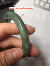 Load image into Gallery viewer, 57.6mm Certified type A 100% Natural oily dark greenwhite gray black watermelon rind  (瓜油青)  Jadeite bangle AZ187-1630
