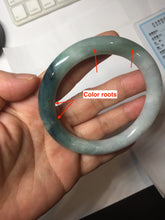 Load image into Gallery viewer, 57.5mm Certified Type A 100% Natural Dark Green Blue Gray Black Moonlit Ink (水墨月色) Round Cut Jadeite Jade Bangle BS150-0741

