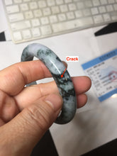 Load image into Gallery viewer, 60mm Certified Type A 100% Natural dark green/purple/gray Snowy Pine Mountain Jadeite Jade bangle PE113-1218
