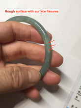 Load image into Gallery viewer, 58.5mm Certified Type A 100% Natural light green/blue/gray Guatemala slim round cut Jadeite bangle PD72-8135
