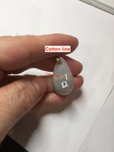 Load image into Gallery viewer, 100% natural icy watery green/purple type A jadeite jade water drop pendant necklace group AD23
