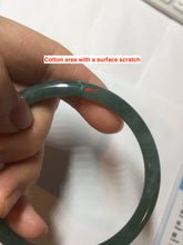 Load image into Gallery viewer, 58.5mm Certified Type A 100% Natural dark green/blue/gray with Guatemala slim round cut Jadeite bangle PE64-1472
