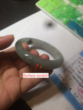 Load image into Gallery viewer, 57.7mm Certified 100% natural Type A dark green/gray jadeite jade bangle AJ65-8080

