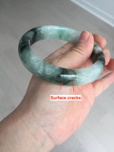 Load image into Gallery viewer, 60.3mm certified type A 100% Natural green/black Jadeite Jade bangle BM42-8565

