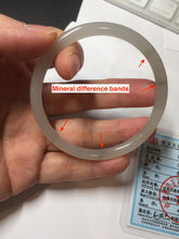 Load image into Gallery viewer, 54.3mm Certified 100% Natural gray black(灰冰) slim round cut nephrite jade bangle HN41-9131
