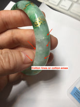 Load image into Gallery viewer, 54.8mm certified 100% natural Type A sunny green carved and golden-painted jadeite jade bangle BH134-4662
