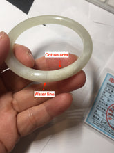 Load image into Gallery viewer, 52.9mm Certified 100% Natural icy white light yellow crystal sugar color(黄冰糖) slim round cut nephrite jade bangle HN45-9177
