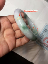 Load image into Gallery viewer, 53.7mm Certified 100% natural Type A Green &amp; Light Purple jadeite jade bangle PH243-0178
