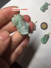 Load image into Gallery viewer, 100% natural type A sunny green jadeite jade 3D PiXiu (貔貅) pendant group AX150
