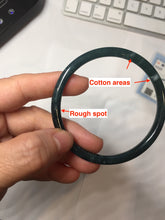 Load image into Gallery viewer, 57mm Type A 100% Natural icy black(冰乌鸡) blue gray Guatemala Slim Round Cut Jadeite Bangle PJ157-1371

