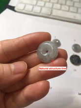 Load image into Gallery viewer, 15-18.4mm 100% natural black white jadeite jade(Wuji, 乌鸡) Safety Guardian Button donuts pendant PA250
