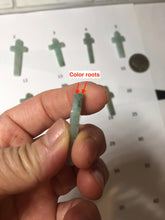 Load image into Gallery viewer, 100% Natural type A light green gray jadeite Jade Hand-held cross or cross pendant necklace PA208
