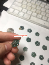 Load image into Gallery viewer, 100% Natural type A icy watery blue green gray Guatemala jadeite Forget-Me-Not(勿忘我) Flower Pendant group BP180
