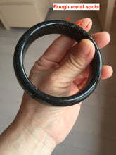 Load image into Gallery viewer, 60mm 100% Natural dark green/black meteorite Stellar Night sky nephrite bangle HN84-1264
