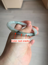 Load image into Gallery viewer, Sold! please don&#39;t order. THanks. 57mm certified type A 100% Natural green/brown/purple slim round cut jadeite jade bangle GL38-6-9010
