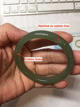 Load image into Gallery viewer, 53mm Certified 100% Natural light green yellow gray Deep Lake Water Green Nephrite Bangle HN178-6937
