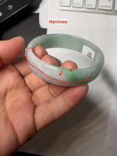 Load image into Gallery viewer, 51.5mm Certified Type A 100% Natural sunny green light green white thin Jadeite Jade bangle AZ189-1583
