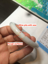 Load image into Gallery viewer, 57mm certified 100% natural light green/white jadeite jade bangle AX81-0308
