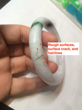 Load image into Gallery viewer, 57mm certified 100% natural sunny green/white/purple jadeite jade bangle AX92-5423
