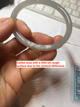 Load image into Gallery viewer, 55mm Certified 100% Natural icy watery gray black(灰冰) smoky gray(烟紫) slim round cut nephrite jade bangle HT124-9091

