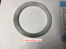 Load image into Gallery viewer, 58.7mm Certified Type A 100% Natural green white slim round cut Jadeite Jade bangle Y169-3693
