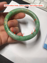Load image into Gallery viewer, 58mm certified 100% natural Type A sunny green carved and golden-painted jadeite jade bangle BH135-(9896)
