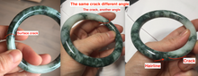 Load image into Gallery viewer, 56mm certified 100% natural Type A silent snow and green forest round cut jadeite jade bangle AA36-4282
