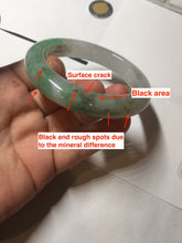 Load image into Gallery viewer, 53.5mm certified 100% natural Type A icy water sunny green/gray/black jadeite jade bangle BP157-5022
