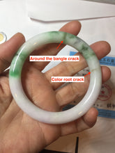 Load image into Gallery viewer, 56mm Certified Type A 100% Natural sunny green purple round cut Jadeite Jade bangle PB99-4951

