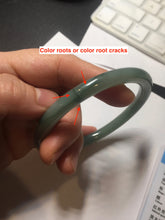 Load image into Gallery viewer, 59.8mm Certified Type A 100% Natural oily dark green(老油青) gray black round cut Jadeite Jade bangle BH110-0696
