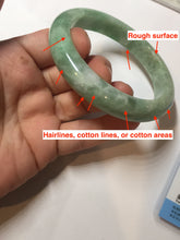 Load image into Gallery viewer, 59mm Certified Type A 100% Natural sunny green gray Jadeite Jade bangle PA126-9888
