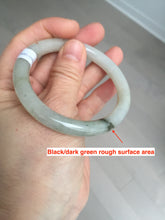 Load image into Gallery viewer, 53.3mm certified 100% natural Type A light green yellow with floating seaweed round cut jadeite jade bangle BM63-6612

