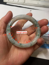Load image into Gallery viewer, 51.2mm Certified  Type A 100% Natural light green carved branches and flowers and golden-painted jadeite jade bangle BH123-6069
