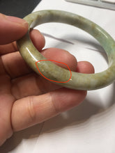 Load image into Gallery viewer, 56.6mm certified Type A 100% Natural light green/yellow/gray Jadeite Jade bangle AZ198-2776
