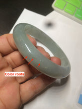 Load image into Gallery viewer, 57.3 mm Certified Type A 100% Natural green/gray Jadeite Jade bangle AZ69-0347
