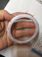 Load image into Gallery viewer, 59.5mm certified Type A 100% Natural light green purple white round cut Jadeite Jade bangle PB265-3197
