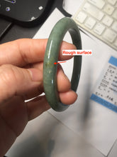 Load image into Gallery viewer, 61.2mm certified type A 100% Natural dark green gray Jadeite jade bangle PJ47-2858
