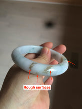Load image into Gallery viewer, 57.7mm certified Type A 100% Natural light purple/white with green floating flowers Jadeite Jade bangle AY62-0442
