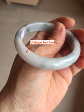 Load image into Gallery viewer, 53.5mm certified 100% natural Type A light green/purple white Snowy Pine Forest jadeite jade bangle J127-3084
