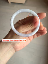 Load image into Gallery viewer, 51.5mm certified 100% natural type A light purple white slim oval round cut jadeite jade bangle BL51-3528
