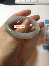 Load image into Gallery viewer, 50mm certified 100% natural Type A icy watery light green purple oval jadeite jade bangle PB208-2840
