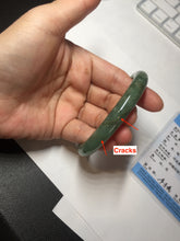 Load image into Gallery viewer, 55.5mm Certified 100% natural Type A dark green/brown round cut jadeite jade bangle BM10-5373
