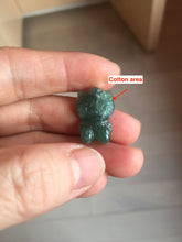 Load image into Gallery viewer, Type A 100% Natural dark green blue gray Guatemala jadeite jade cat kitty pendant PC143 Add one item
