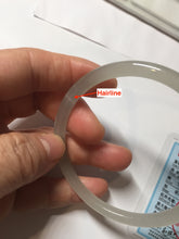 Load image into Gallery viewer, 58.8mm Certified 100% Natural light yellow/gray slim nephrite jade bangle HN72-9229

