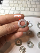 Load image into Gallery viewer, 17.9-21mm Type A 100% Natural light green purple green white Jadeite Safety Guardian Button donuts pendant PF25
