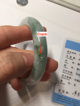 Load image into Gallery viewer, 52.8mm Certified type A 100% Natural green white light purple Jadeite bangle PE30
