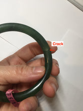 Load image into Gallery viewer, 57.2mm 100% Natural dark green(碧玉)  round cut nephrite Jade bangle HF88
