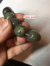 Load image into Gallery viewer, 100% Natural 13.8x12.5mm dark green/gray/brown vintage style nephrite Jade bead bracelet HF76
