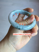 Load image into Gallery viewer, 55mm Certified Type A 100% Natural light green purple with floating flowers Jadeite bangle AY128-6647
