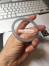 Load image into Gallery viewer, 51mm Certified 100% Natural Icy Pale Smoky Purple (烟紫) Gray Black Round Cut Nephrite Jade Bangle HN140-3371
